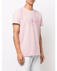 T-shirt à col rond imprimé rose Diesel