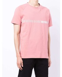 T-shirt à col rond imprimé rose BOSS