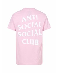 T-shirt à col rond imprimé rose Anti Social Social Club