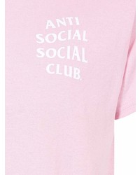 T-shirt à col rond imprimé rose Anti Social Social Club