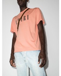 T-shirt à col rond imprimé rose Amiri