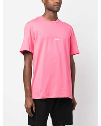 T-shirt à col rond imprimé rose MSGM