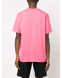 T-shirt à col rond imprimé rose MSGM