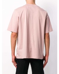 T-shirt à col rond imprimé rose Helmut Lang