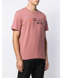 T-shirt à col rond imprimé rose Les Hommes Urban