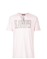 T-shirt à col rond imprimé rose Loveless