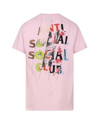 T-shirt à col rond imprimé rose Anti Social Social Club