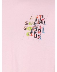 T-shirt à col rond imprimé rose Anti Social Social Club