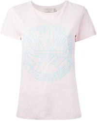 T-shirt à col rond imprimé rose MAISON KITSUNE