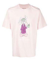T-shirt à col rond imprimé rose Martine Rose