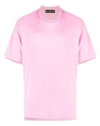 T-shirt à col rond imprimé rose Mastermind World