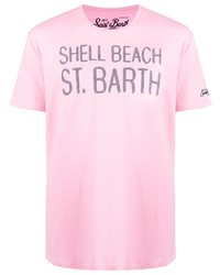 T-shirt à col rond imprimé rose MC2 Saint Barth