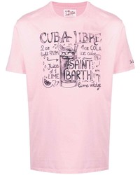 T-shirt à col rond imprimé rose MC2 Saint Barth