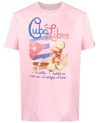 T-shirt à col rond imprimé rose MC2 Saint Barth