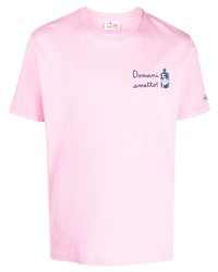 T-shirt à col rond imprimé rose MC2 Saint Barth