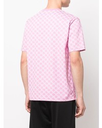 T-shirt à col rond imprimé rose Karl Lagerfeld