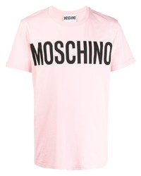 T-shirt à col rond imprimé rose Moschino