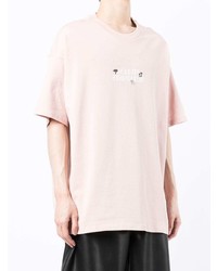 T-shirt à col rond imprimé rose FIVE CM