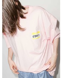 T-shirt à col rond imprimé rose Vetements
