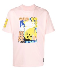 T-shirt à col rond imprimé rose Nike