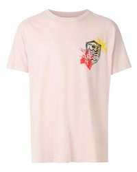 T-shirt à col rond imprimé rose OSKLEN