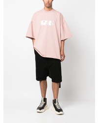 T-shirt à col rond imprimé rose Rick Owens DRKSHDW