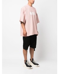 T-shirt à col rond imprimé rose Rick Owens DRKSHDW