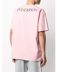 T-shirt à col rond imprimé rose JW Anderson