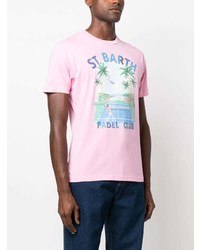 T-shirt à col rond imprimé rose MC2 Saint Barth