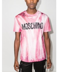 T-shirt à col rond imprimé rose Moschino