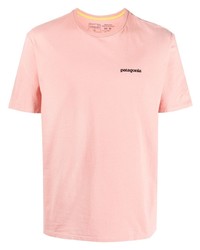 T-shirt à col rond imprimé rose Patagonia