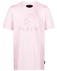 T-shirt à col rond imprimé rose Philipp Plein