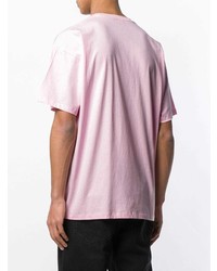 T-shirt à col rond imprimé rose Raf Simons