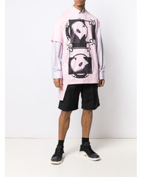 T-shirt à col rond imprimé rose Raf Simons