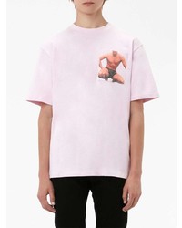 T-shirt à col rond imprimé rose JW Anderson