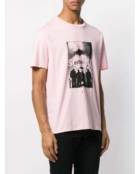 T-shirt à col rond imprimé rose Neil Barrett