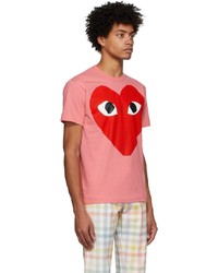 T-shirt à col rond imprimé rose Comme Des Garcons Play