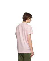 T-shirt à col rond imprimé rose Balmain