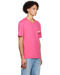 T-shirt à col rond imprimé rose Doublet