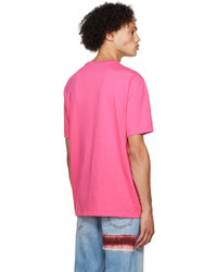 T-shirt à col rond imprimé rose Doublet