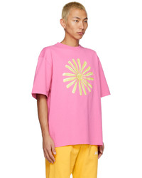 T-shirt à col rond imprimé rose Jacquemus