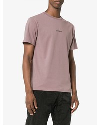 T-shirt à col rond imprimé rose Stone Island