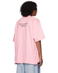 T-shirt à col rond imprimé rose Vetements