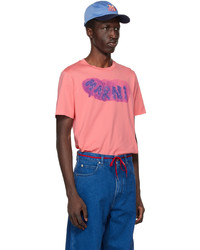 T-shirt à col rond imprimé rose Marni