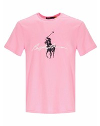 T-shirt à col rond imprimé rose Polo Ralph Lauren