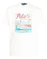 T-shirt à col rond imprimé rose Polo Ralph Lauren