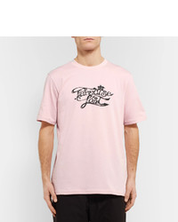 T-shirt à col rond imprimé rose Oamc