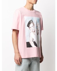T-shirt à col rond imprimé rose JW Anderson