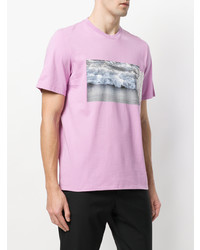 T-shirt à col rond imprimé rose MSGM