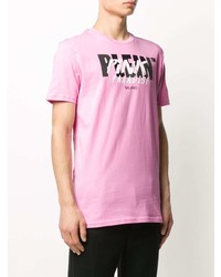 T-shirt à col rond imprimé rose Philipp Plein